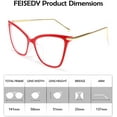 thumbnail image 6 of FEISEDY Oversized Cat Eye Glasses Frame Blue Light Blocking Eyewear for Women B2589, 6 of 7