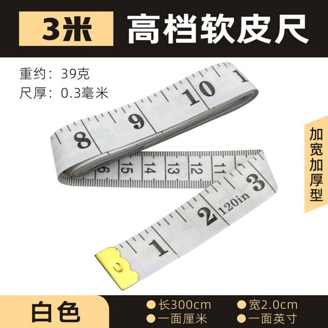 3m soft tape measure centimeters inches thick tailor ruler yellow white measuring ruler