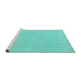 thumbnail image 2 of Ahgly Company Machine Washable Indoor Square Solid Turquoise Blue Modern Area Rugs, 3' Square, 2 of 4