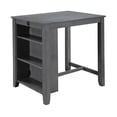 thumbnail image 3 of Graham 3-Piece Counter Height Dining Set with USB Charging, Shelves and 2 Chairs, Gray, 3 of 10