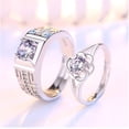 thumbnail image 1 of Couple Ring Korean Simple Ring Simulation Diamond Ring Open Zircon Classic Ring Couple Ring, 1 of 6