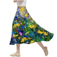 thumbnail image 2 of Nmnitkp Skirts for Women Casual Floral Prints Women's Pleated Skirt Chiffon Elastic Waist A-Line Midi Length Skirt Fashionable Trends Maxi Skirt, 2 of 7