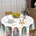 thumbnail image 2 of Nappe Ronde de Printemps pour Pâques, Nappe Aquarelle 60 Pouces, Nappe Colorée avec Oeufs de Pâques et Lapins, Couvre-Table de Fête de Pâques, Nappe Réutilisable en Polyester pour Cuisine, Salle à Manger, Décoration Intérieure et Extérieure, 2 of 6