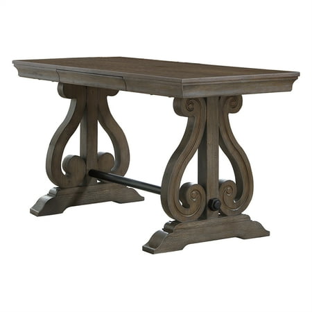 Lexicon Toulon Wood 1 Drawer Writing Desk in Dark Oak