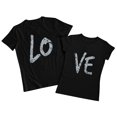 thumbnail image 4 of Leesechin Couple Matching Shirts Men Couples Lover Valentine's Day Short Sleeve Letter Print T Shirts Tops, 4 of 7