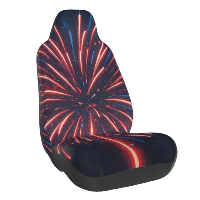 Wukai Fireworks3 Full Set Car Seat Covers with Soft Padding Universal Auto Front Seats Protector and Cushion Mat