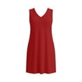 thumbnail image 7 of Oksale Plus Size Dresses for Curvy Women Summer 2026 Sleeveless Mini Dress Soft Cozy V Neck Casual Dresses Red 2XL, 7 of 7