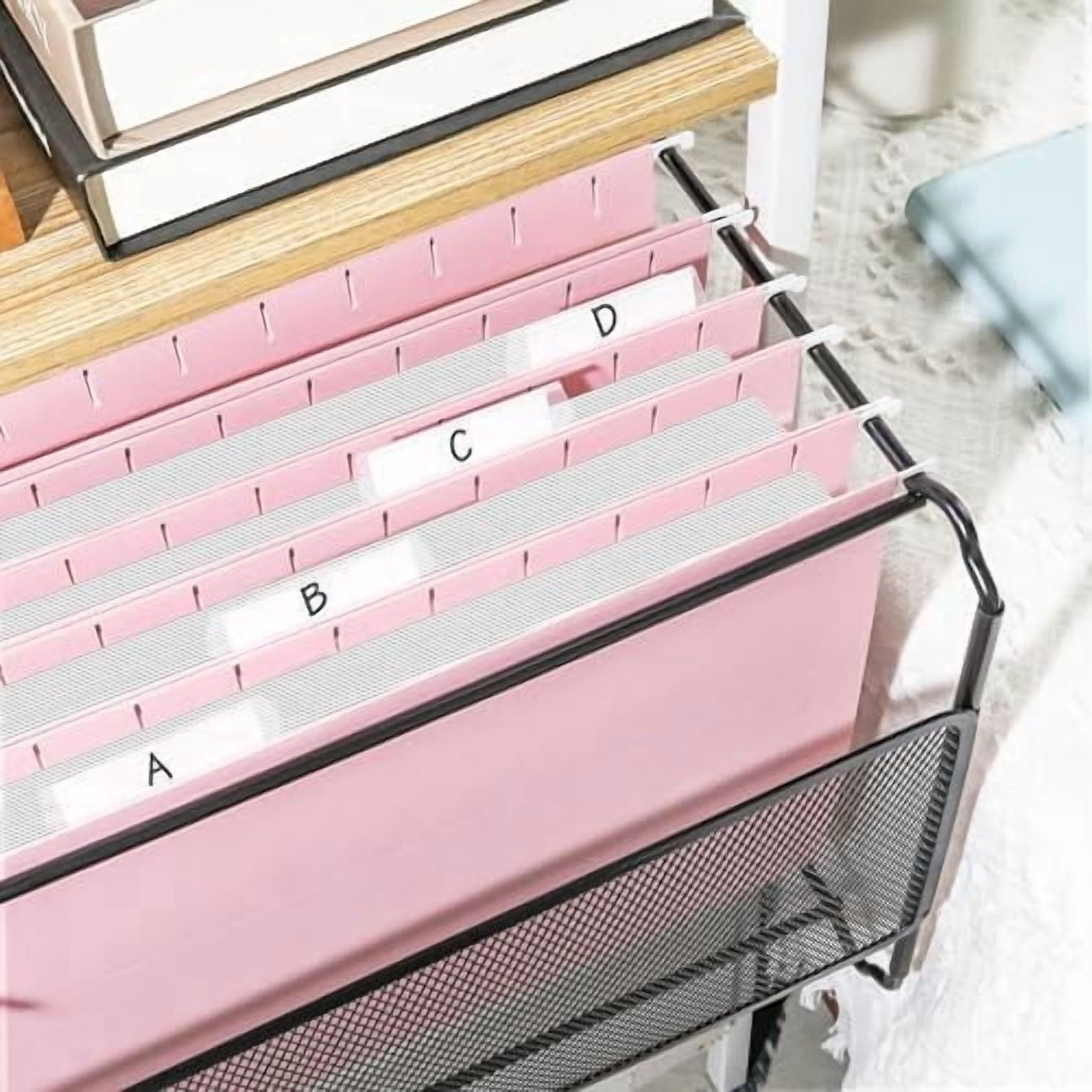 25 Pack Hanging File Folders, Pink Folders, Hanging File Folders Letter Size with 1/5-cut Tabs, Stay Organized for Your Home and Office Bulk File and Documents