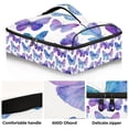 thumbnail image 2 of Iauyy Casserole Carrier for Hot Food Insulated Casserole Travel Carry Bag with Lid Food Warmer Bag for Party/Picnic,Purple and Blue Butterflies, 2 of 7