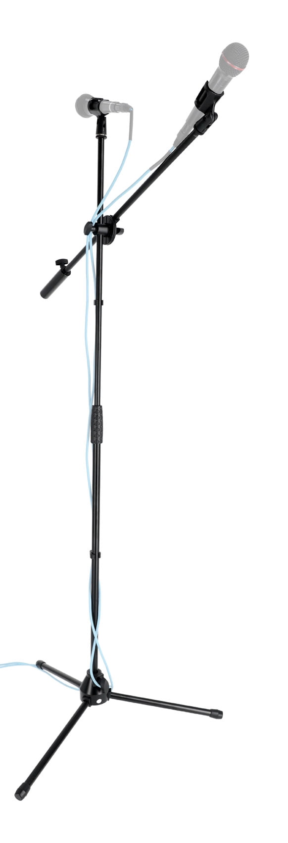 Rockville GIGSTAND DUAL Microphone Stand with 2 Mic Clips, Boom, Counter-Weight