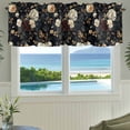 thumbnail image 6 of Vintage Black Floral Kitchen Valances for Windows, Spring Seasonal Botanical Blooms Bathroom Window Valances 54x18 Inch Rod Pocket Window Treatments Valance Curtains for Living Room Bedroom Decor, 6 of 9