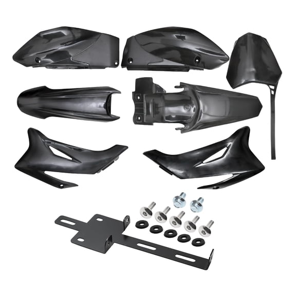 7pcs Blck Complete Plastics Fender Kit Fairing Body Work Kit  Front Fender Bracket For Motorcycle Dirt Pit Bike TTR110 TTR110E TTR 110 SSR125TR SSR SDG 140cc 150cc 160cc 170cc (Black)