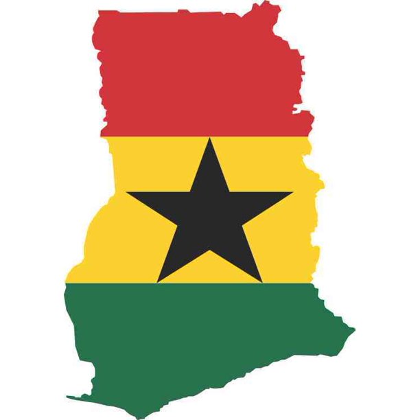 3.5in x 5in Die Cut Ghana Sticker Vinyl Vehicle Flag Decal Travel