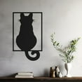 thumbnail image 3 of LaModaHome Cat Silhouette Metal Wall Art, Animal Love Themed Wall Decor, Perfect Christmas Gift, Elegant Home Accent with Cat Siluet PatternHome Decoration Gift -7.9"x13.4"/20x34cm, 3 of 5