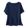 thumbnail image 4 of Plebaso Hauts d'Été pour Femmes Manches Courtes Col Rond T-Shirts Confortables Blouses Amples pour Femmes, 4 of 5