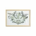 thumbnail image 1 of Fleur De Lis Wall Art with Frame, Eagles on Fleur De Lis Emblem Power Victorian Creative Illustration, Printed Fabric Poster for Bathroom Living Room, 35" x 23", Tan White, by Ambesonne, 1 of 2