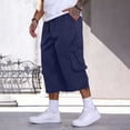 thumbnail image 6 of SOOMLON Mens Cargo Capri Pants Big and Tall Elastic Waist Half Pants Loose Outdoor Pants Trendy Weekend Clothes, 6 of 9
