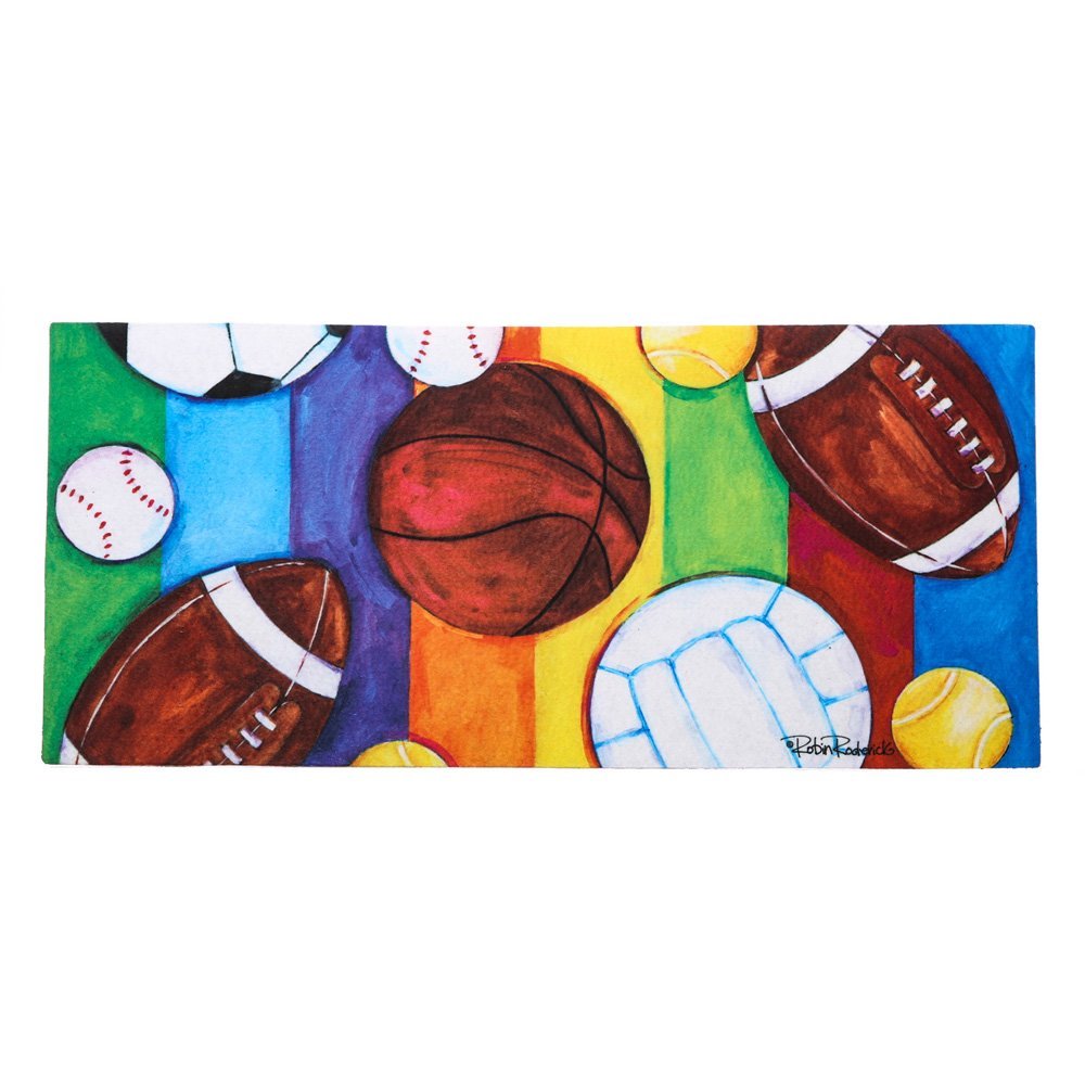 Sassafras Decorative Insert Mat, 10x22 Inches, Sports, guests