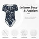 thumbnail image 4 of Balery Cherry Blossoms on Navy Background Body de cuello redondo de manga corta para mujer Tops de manga corta Tops básicos-Medium, 4 of 7