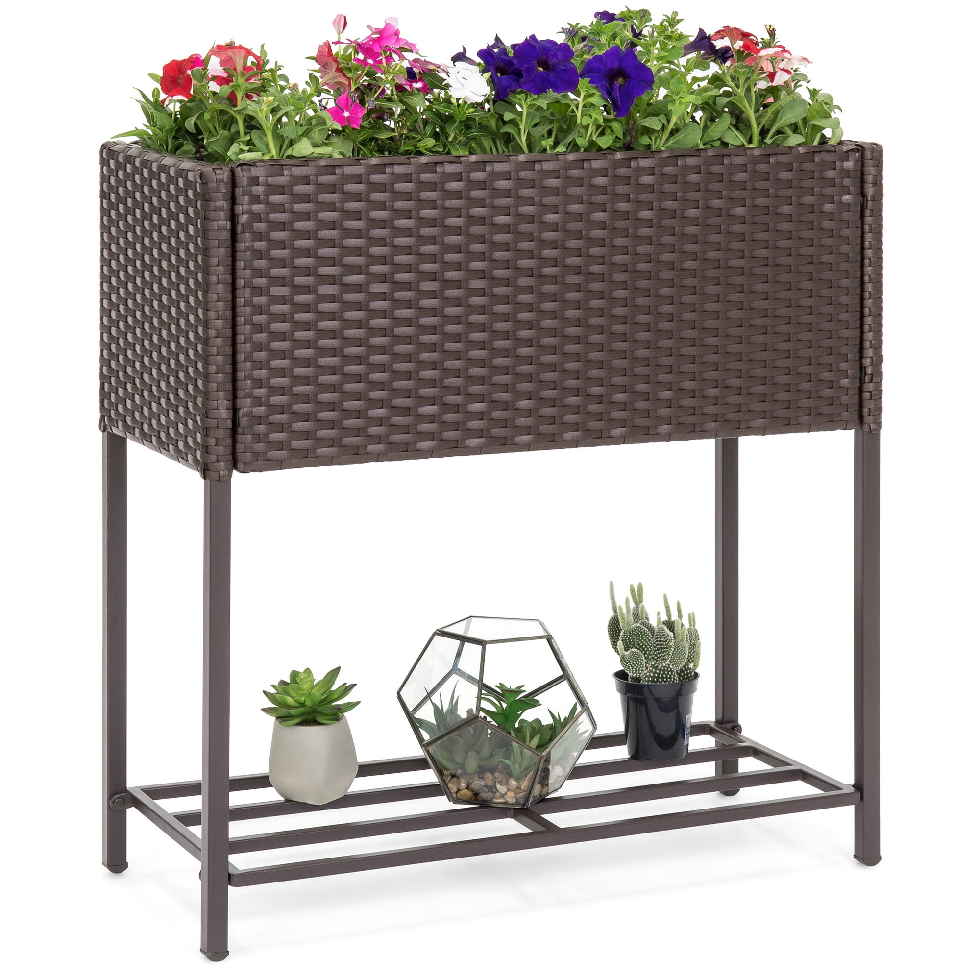 Best Choice Products 2Tier Indoor Outdoor Wicker Elevated
