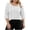 White, variant on Annhoo Plus Size Half Sleeve Tops for Women with Buttons Asymmetrical Neck Shirts Color Block Casual Blouses