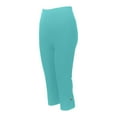 thumbnail image 6 of Capri Leggings for Women 2026 Summer Elastic High Waist Side Split Hem Casual Workout Cropped Yoga Pants, 6 of 9