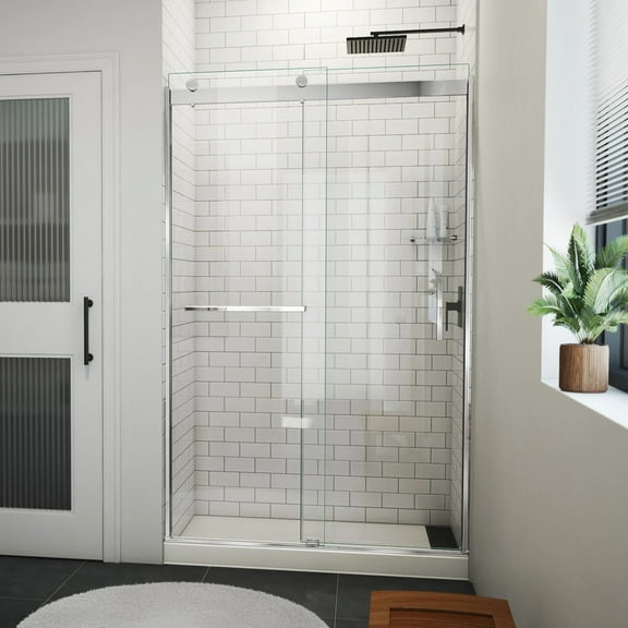 DreamLine Sapphire-V 44-48 in. W x 76 in. H Bypass Shower Door in Chrome and Clear Glass