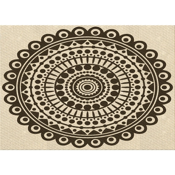 Ahgly Company Indoor Rectangle Patterned Vanilla Gold Area Rugs, 2' x 5'