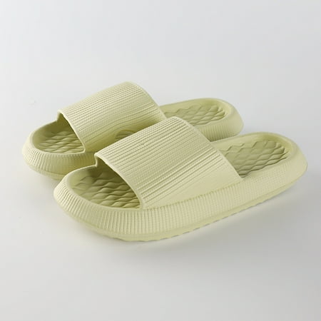 

Nvzi-a Pillow Slippers for Women and Men Non Slip Quick Drying Shower Slides Bathroom Sandals ，Ultra Cushion ，Thick Sole（Size：40-41，Green）