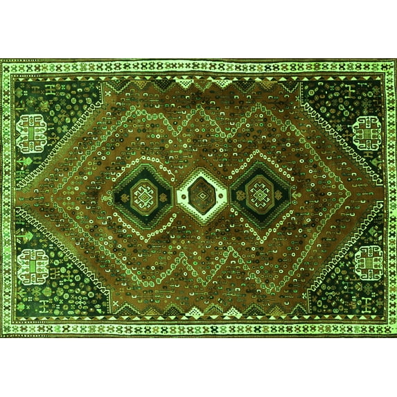 Ahgly Company Indoor Rectangle Persian Green Traditional Area Rugs, 4' x 6'
