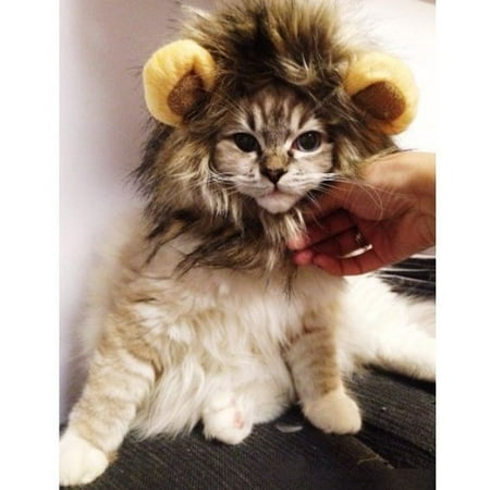Pet Costume Lion Mane Wig for Dog Cat Halloween Dress up with Ears pet toys by