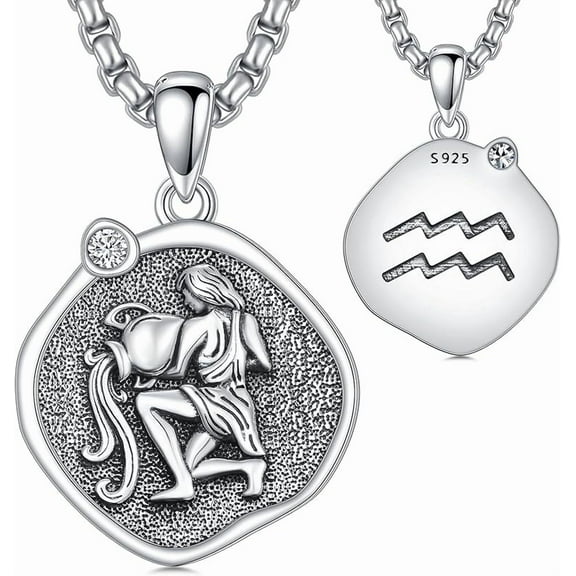 12 Zodiac Necklace 925 Sterling Silver Astrology Horoscope Necklace Jewelry Gifts for Women Men