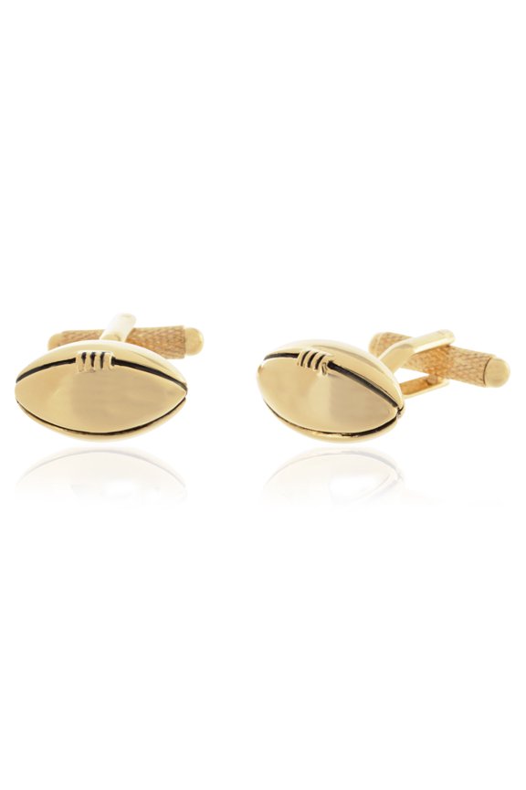 Goldtone Rugby Ball Cufflinks