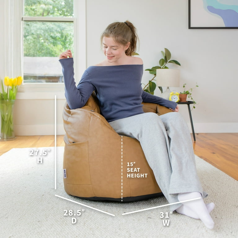 WANNAONE ヨハイ箱 Big Joe Milano Vibe Vibrating Massage Lounger, Vegan Leather Bean