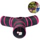 thumbnail image 2 of Túnel para gatos, juguete de juego plegable de 3 vías: diversión en forma de tubo para conejos, gatitos y perros, rosa rojo + negro, 2 of 5