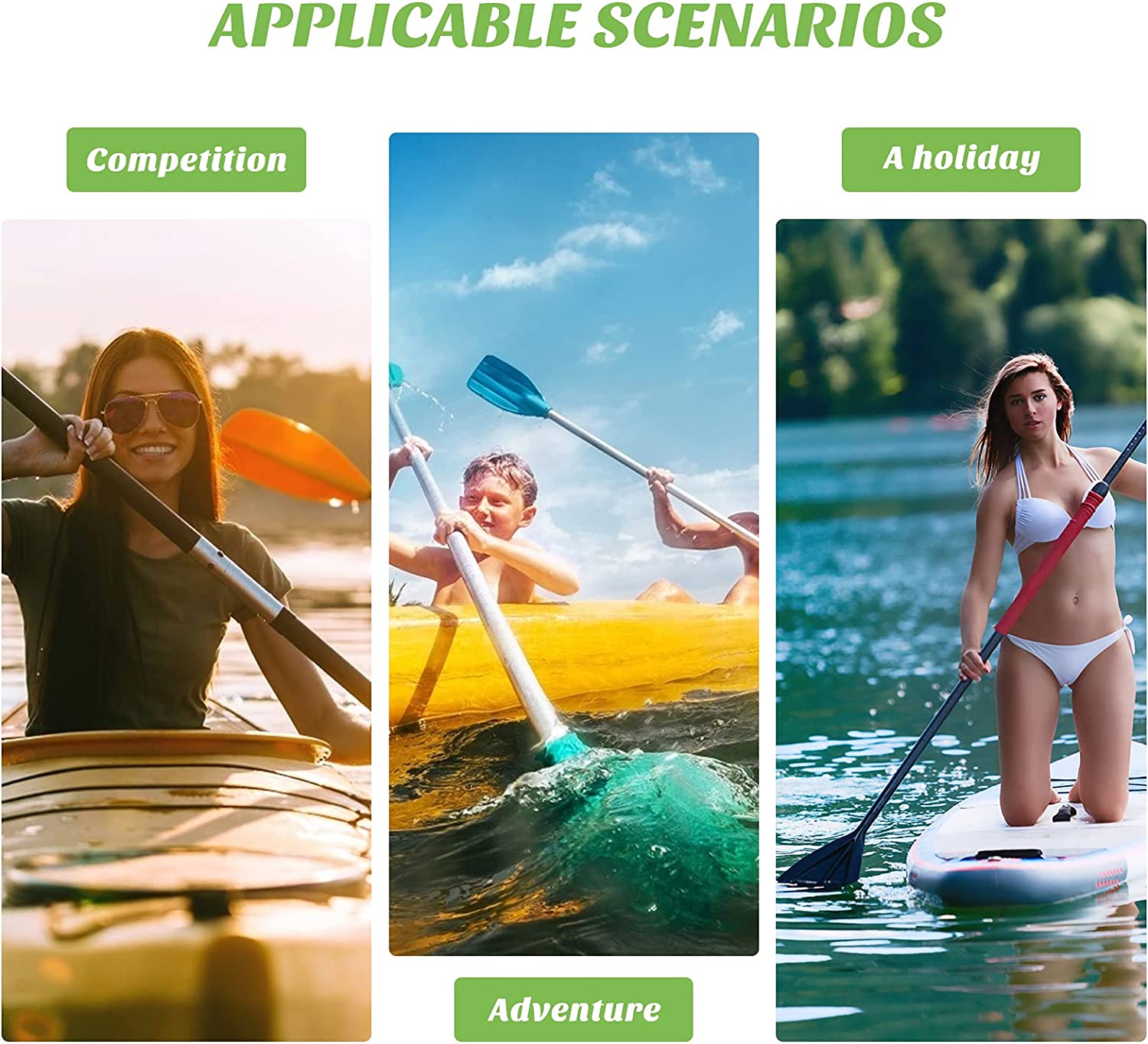 ABPETE 2Pcs Telescopic Kayak Paddle Rafting Boat Paddle Canoe Oars Plastic Aluminum Alloy Boat Oars(Red)
