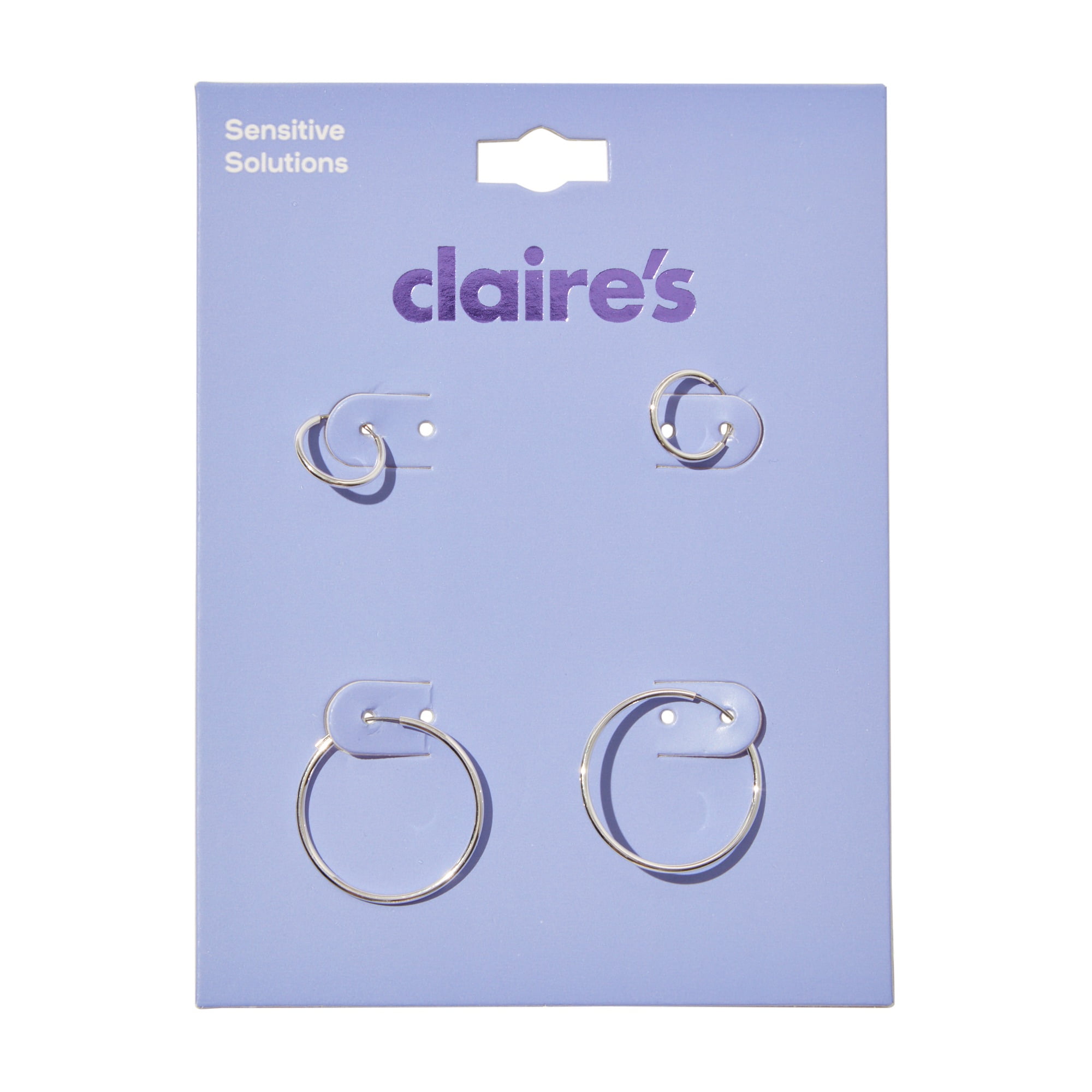 Claire's Silver Twisted Rope Tiny Hoop Earrings for Women and