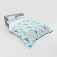 thumbnail image 3 of Ambesonne Ocean Bedding Set 3 Pcs, Jumping Dolphin, Twin, White Blue Grey, 3 of 3