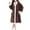 Brown, variant on Riecok Robes for Women Plus Size Cozy Soft Long Sleeve Warm Bathrobe with Front Pockets and Tie Closure Casual Housecoat Brown Free Size