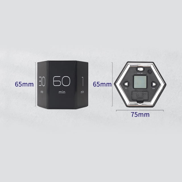 Timer Multi- Cube Timer Gravity Sensor Digital Timer with LED Screen Sound Alarm Silent Operation 1/5/10/25/30/60 Minutes and Self-customize 1-99min for Kids Kitchen Time