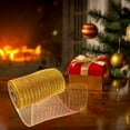 thumbnail image 5 of ZTTD Gold Metallic Mesh Ribbon, 6 inch x 30 feet(10Yard), Gold with Gold Wide Foil, Christmas Ribbon for Wreath Swags and Christmas Tree Decoration, Gift Wrapping, 5 of 6
