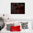 thumbnail image 4 of ONETECH - Red Rose Picture Wall Art Black and Red Flower Canvas Painting Artwork Modern Floral Artwork for Home Bedroom Farmhouse Decor, 4 of 4