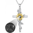 thumbnail image 2 of Dorunmo Sunflower Cross Projection Necklace for Women 925 Sterling Silver Sunflower Projection Necklace Photo Memorial Gift, 2 of 6