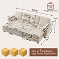 thumbnail image 5 of Pingliang Home Corduroy Sectional Sofa with 3 Ottomans, Modern Modular Sofa Couch with Storage Coffee Table Ottoman,4 Seat U-Shaped Couch Sofa for Living Room, Apartment, APT,Office,Studio,Beige, 5 of 9