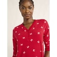 thumbnail image 6 of Joyspun Women's Velour Henley Sleep Shirt and Socks Set, 2-Piece, Sizes XS-3X, 6 of 6