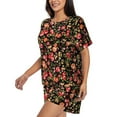 thumbnail image 2 of Rocae Rose Flowers for Two Piece Sleepwear Pajamas Sets for Women Soft Short-Sleeved Pjs with Lounge Shorts Medium, 2 of 9