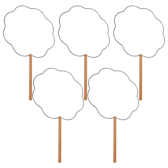 GOOHOCHY 5pcs Handmade Diy Fan Frame With Iron Structure Short Handle Hook Petal Shape Fan For Hanfu Fans For Weddings Stage Performances And Classical Costume Photoshoots