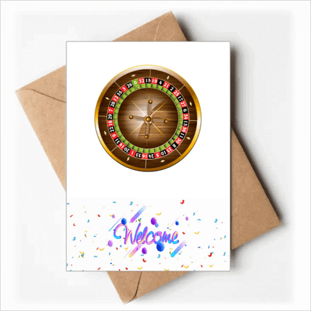 Realistic Casino Turntable Illustration Welcome Back Greeting Cards Envelopes Blank