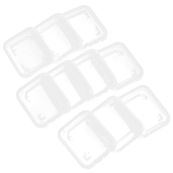 10pcs Mini Transparent SD Card Storage Boxes Portable Plastic Storage Card Case for Daily Work