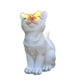 thumbnail image 1 of Estatua de gato de jardín con forma de mariposa y luz solar, adorable escultura decorativa pintada a mano. Blanco, 1 of 9